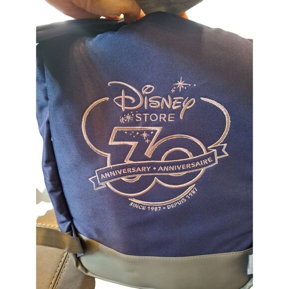 Disney 30th Anniversary Backpack Navy Blue Mickey Mouse Embroidery Front Pocket - Picture 2 of 6